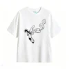 白t Skeleton Hand Peace Sign Back Print T-Shirt