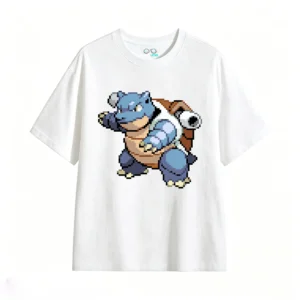 Blastoise Pixel Art Back Print T-Shirt