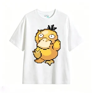 Psyduck Kawaii Pixel Art Back Print T-Shirt