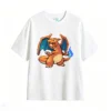 白t Retro Pixel Charizard Back Graphic T-Shirt