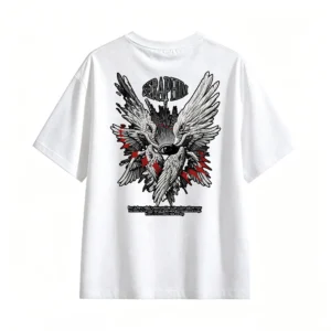 白t Seraphim Angel Wings Back Print T-Shirt
