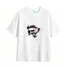 白t Graphic Star Design Back Print T-Shirt