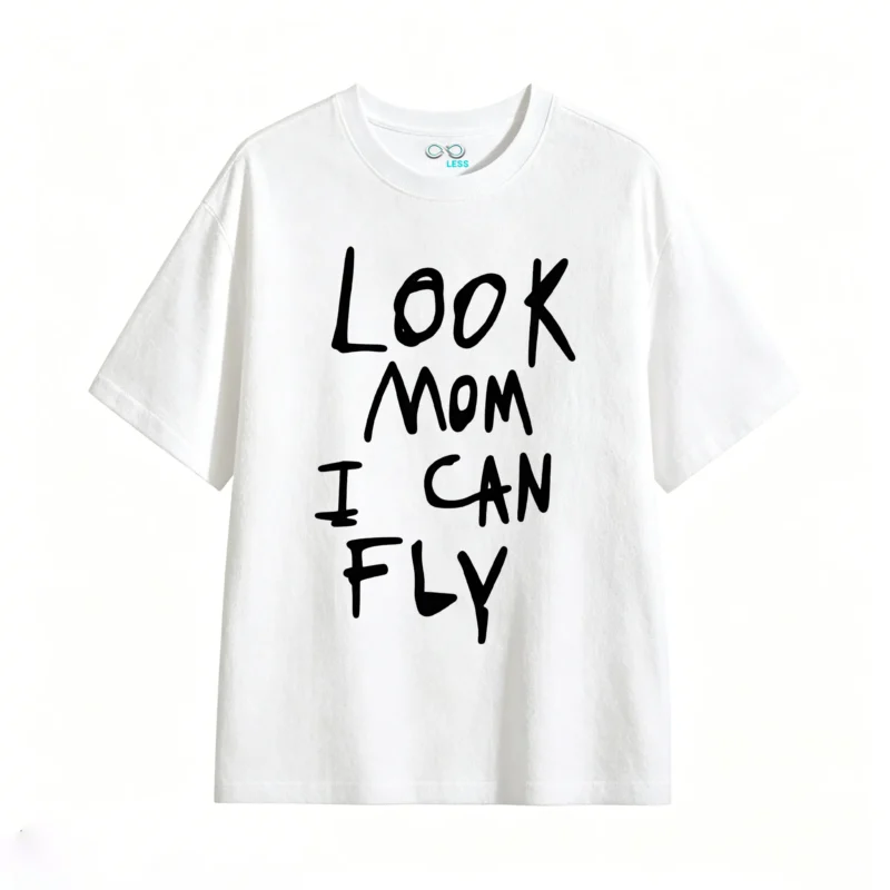Look Mom I Can Fly Back Print T-Shirt