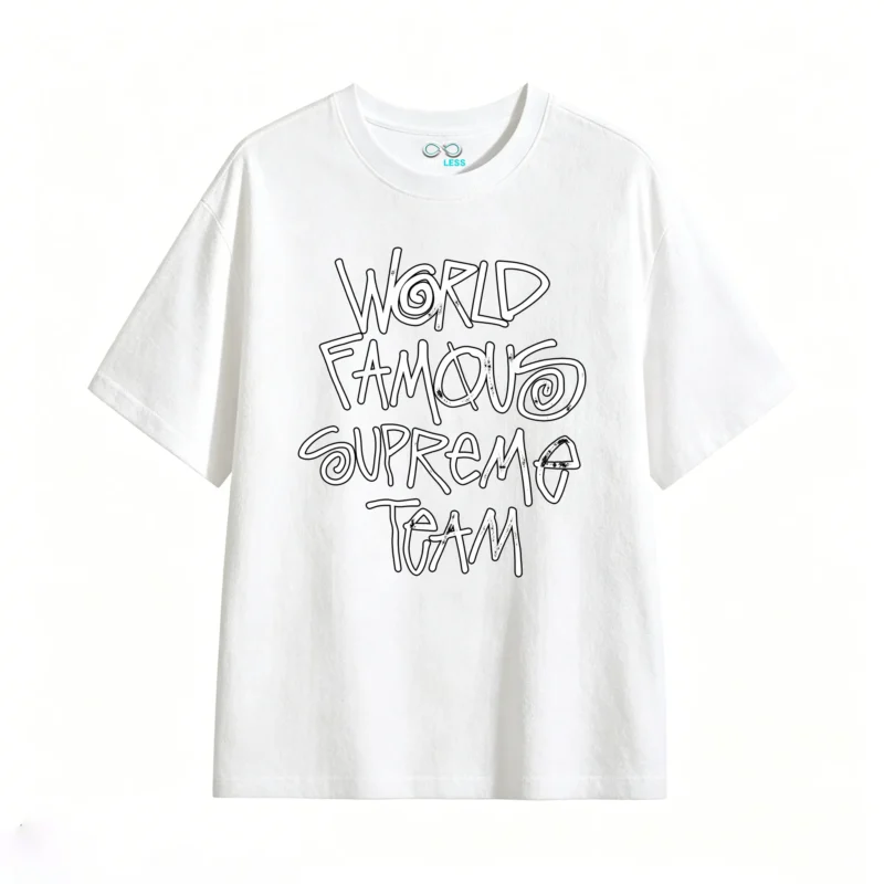 白t World Famous Supreme Team Back Print T-Shirt