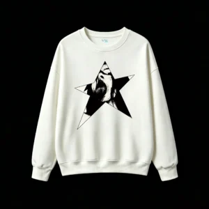 白卫 Edgy Star Scream Graphic Back Print Sweatshirt