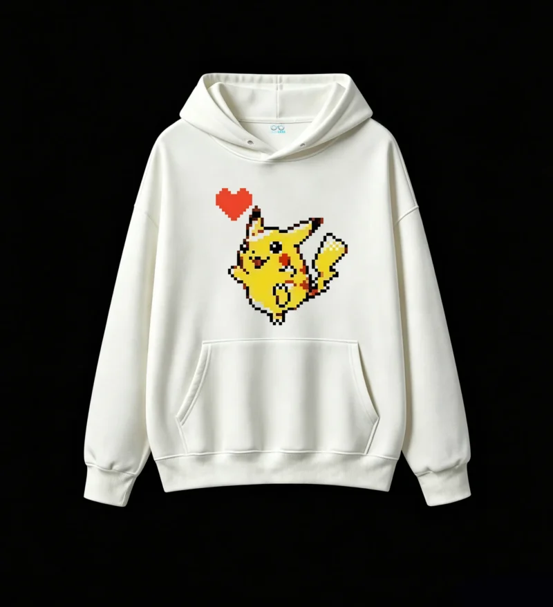 白卫 Cute Pikachu Pixel Art Hoodie