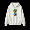 白卫 Luigi Retro Pixel Art Graphic Hoodie