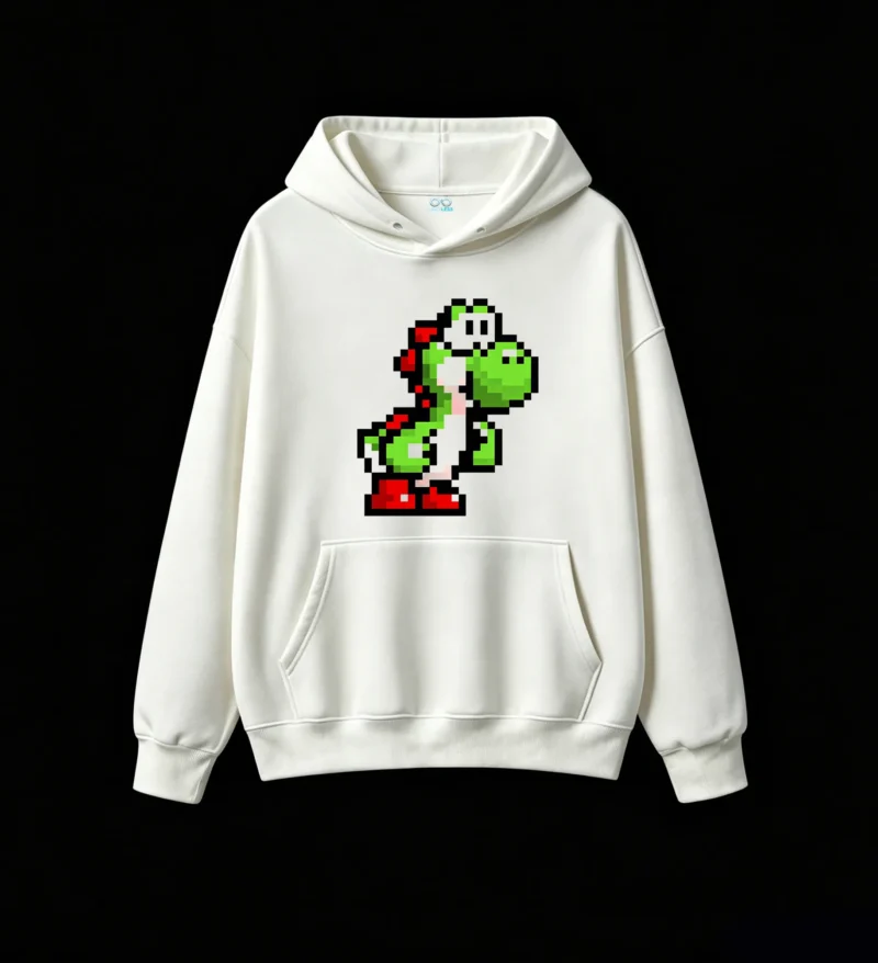Retro Pixel Yoshi Graphic Hoodie