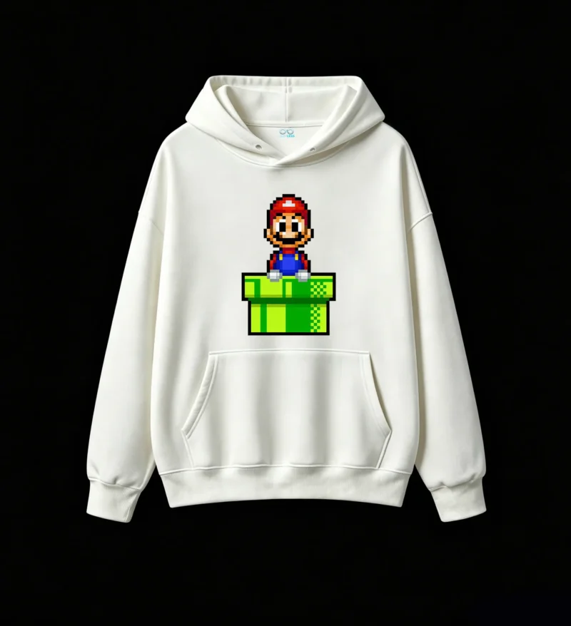 白卫 Classic Mario Pixel Art Hoodie