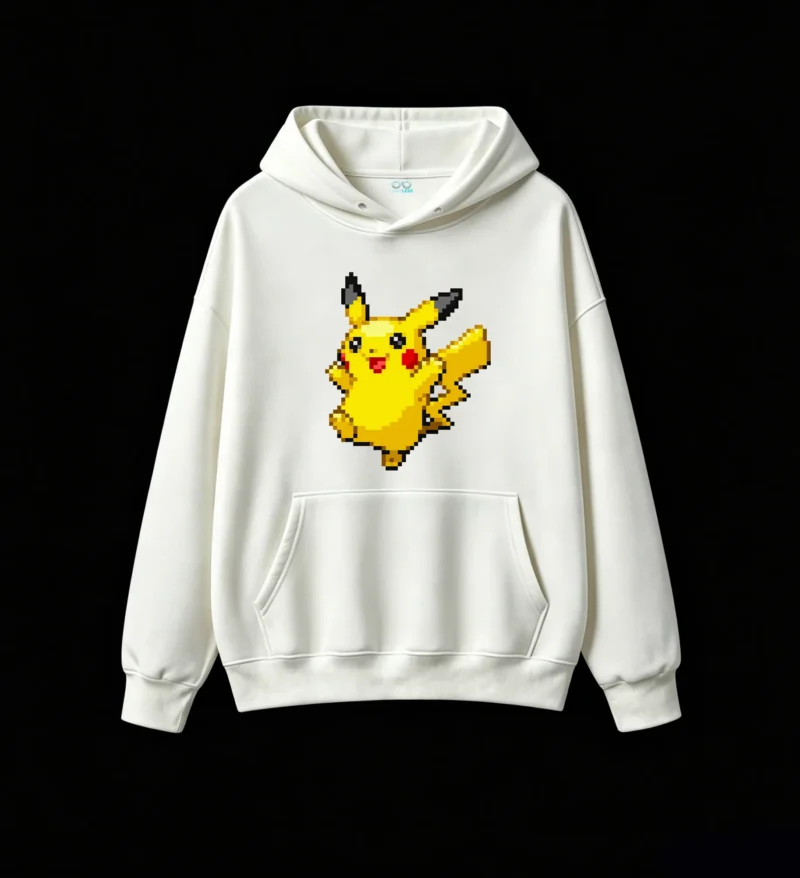 白卫 Cute Pixel Pikachu Hoodie Sweatshirt