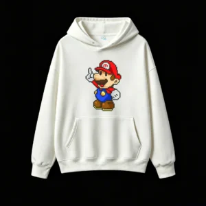 Classic Pixel Paper Mario Graphic Hoodie