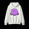 白卫 Cute Pixel Ditto Hoodie Purple Monster Graphic Sweatshirt