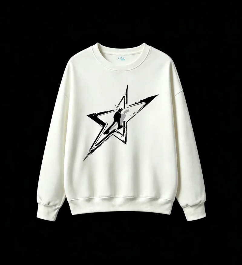 白卫 Aesthetic Y2K Star Graphic Hoodie