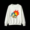 白卫 Cute Pixel Fire Mouse Back Print Sweatshirt