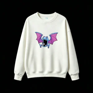 白卫 Pixel Art Bat Graphic Sweatshirt Back Print