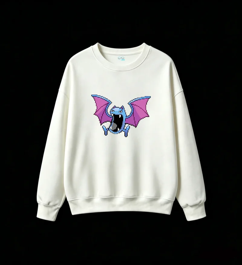 Pixel Art Bat Graphic Sweatshirt Back Print