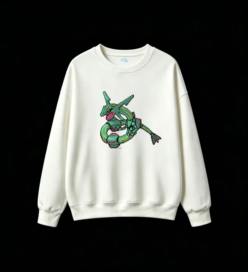 Rayquaza Pixel Art Hoodie Back Print