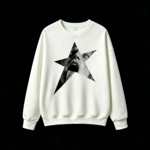 白卫 Gothic Star Face Graphic Hoodie