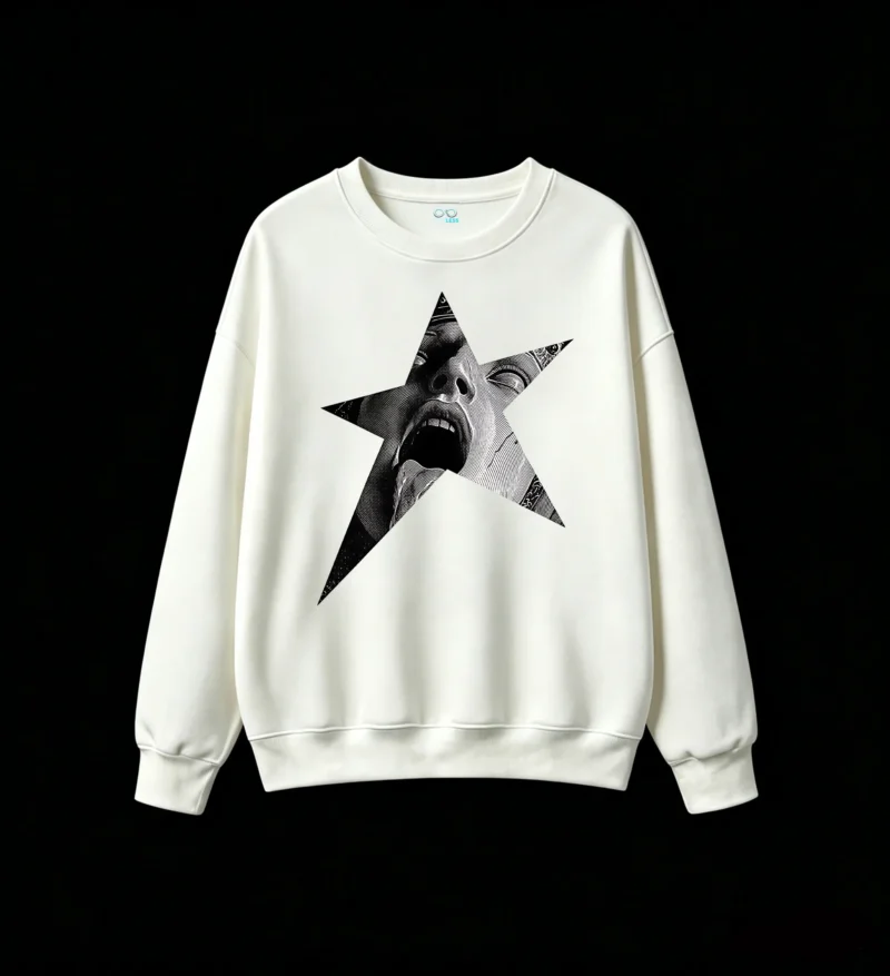 Gothic Star Face Graphic Hoodie