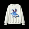 白卫 Cute Pixel Blue Bunny Back Print Sweatshirt