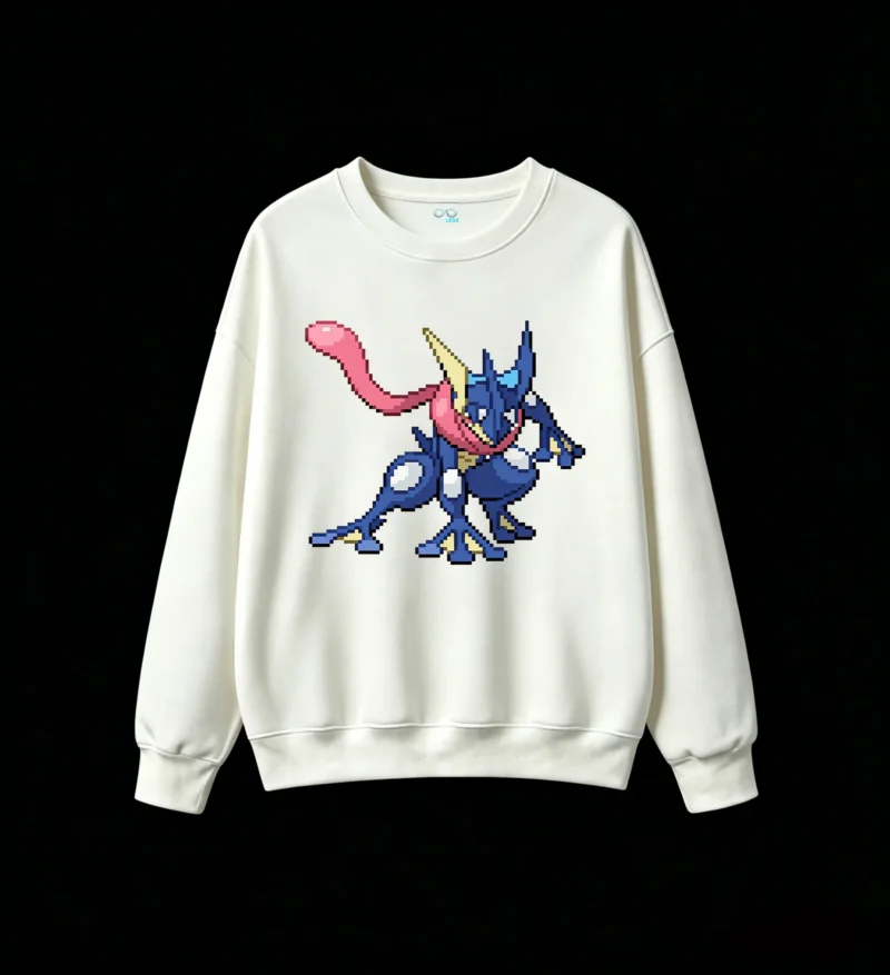 Greninja Pixel Art Back Print Sweatshirt