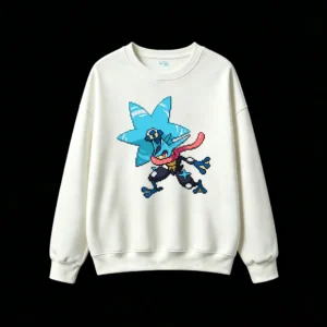 白卫 Shiny Greninja Pixel Art Back Print Sweatshirt