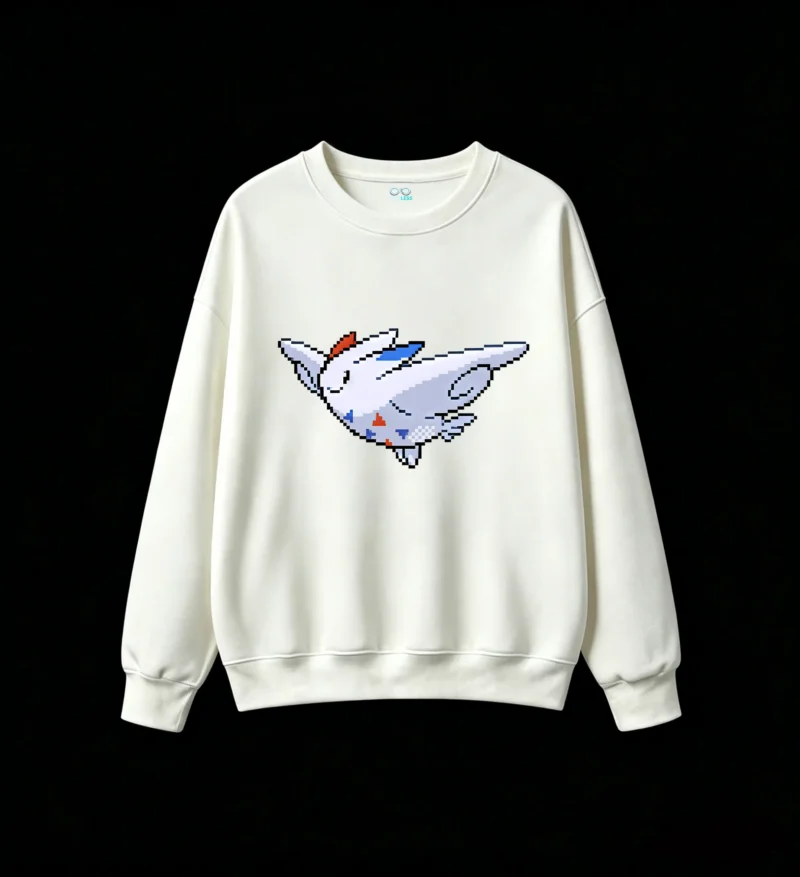 白卫 Cute Togekiss Pixel Art Back Print Sweatshirt