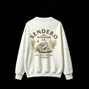 白卫 Retro Graphic Print Crew Neck Sweatshirt for Men Women