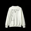 白卫 Gothic Abstract Dark Vines Metallic Silver Burgundy Purple Spiral Tendrils Back Print Crew Neck Hoodie