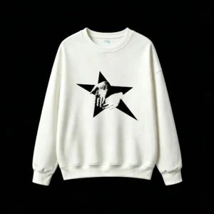 白卫 Vintage Skeleton Hand Holding Rose Graphic Sweatshirt