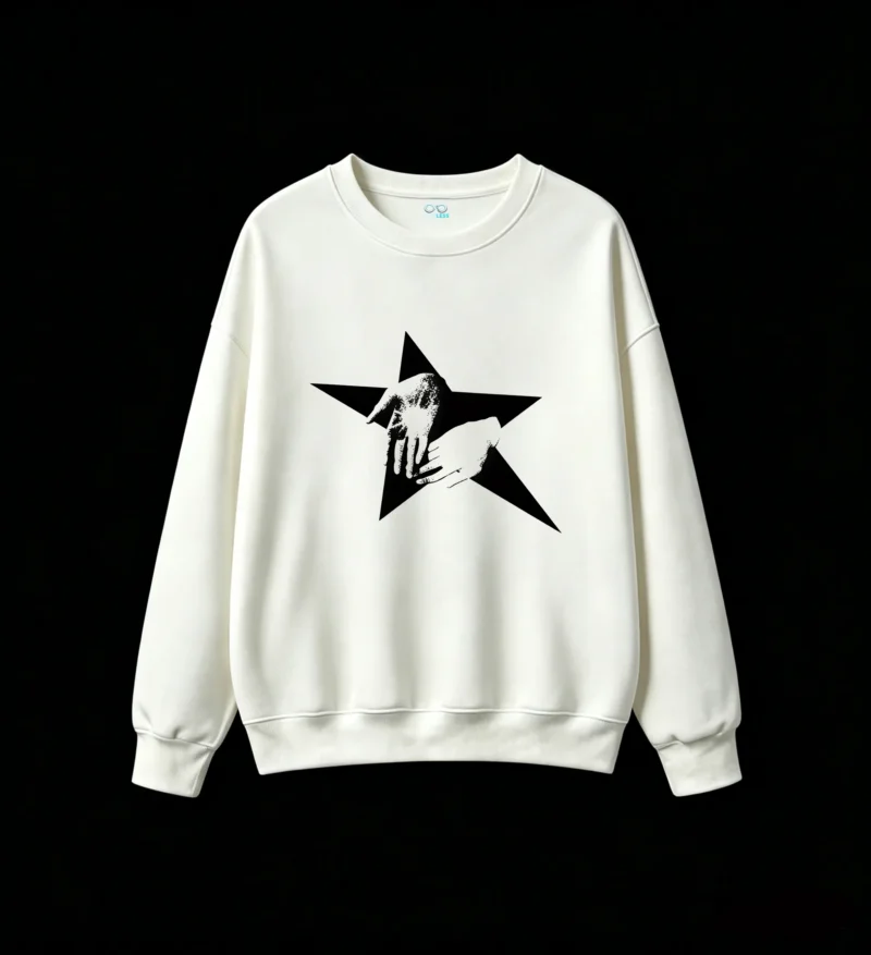 白卫 Vintage Skeleton Hand Holding Rose Graphic Sweatshirt