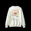 白卫 FLOURISH RENAISSANCE Gothic Flaming Heart Crown of Thorns Floral Graphic Print Oversized Crewneck Sweatshirt for Men Women