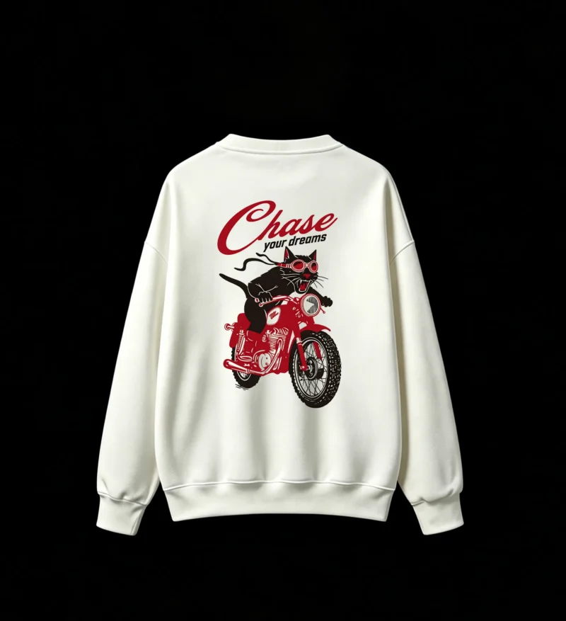 白卫 Back Print Crew Neck Sweatshirt