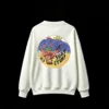 白卫 Surf & Turf 73 Cartoon Surfer Wave Crab Yellow Sun Back Print Crew Neck Sweatshirt - Colorful Graphic Tee