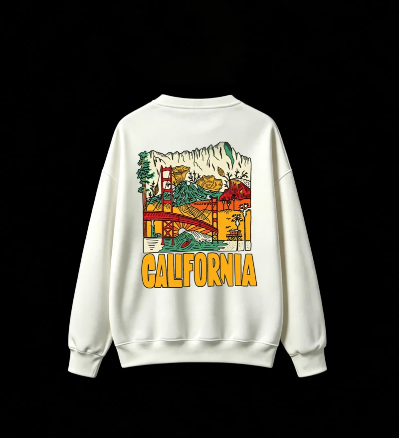 白卫 Back Print Crew Neck Sweatshirt