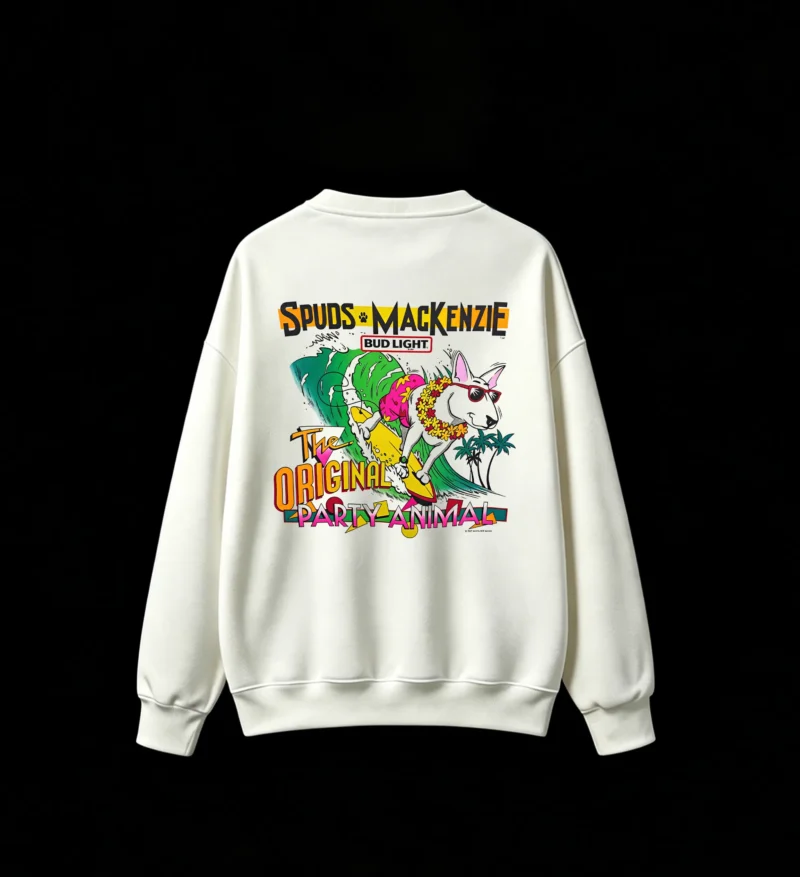 白卫 Back Print Crew Neck Sweatshirt