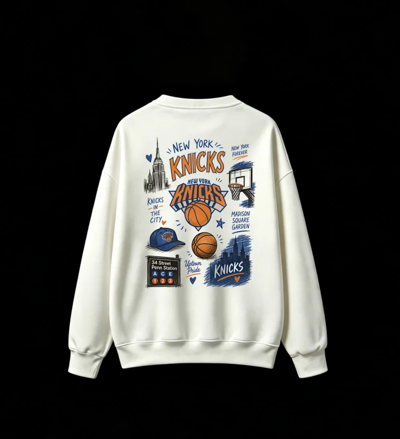 白卫 New York Knicks Graffiti Art Crewneck Sweatshirt