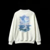 白卫 Seascape Sun Rays Ocean Waves Artistic Torn Paper Frame Print - Men's Women's Casual Crew Neck Oversized Hoodie
