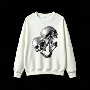 Surreal Skull Art Back Print Hoodie