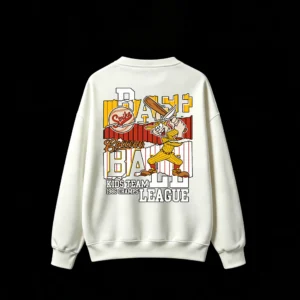 Vintage 1986 College Baseball Strike KIDS Team Champion Graphic Tee - Retro Rabbit Player Design