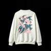 白卫 Barn Swallows Nature Illustration Vintage Print Crew Neck Hoodie