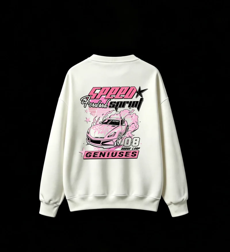 Back Print Crew Neck Hoodie