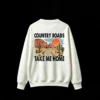 白卫 Country Roads Take Me Home Vintage Desert Landscape Saguaro Cactus Retro Americana Travel Solitude Longing Print Crew Neck Sweatshirt for Men Women