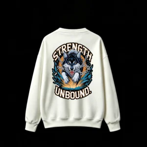 白卫 Unbound Strength Wolf Graphic Sweatshirt - Men's Crew Neck Sweatshirt