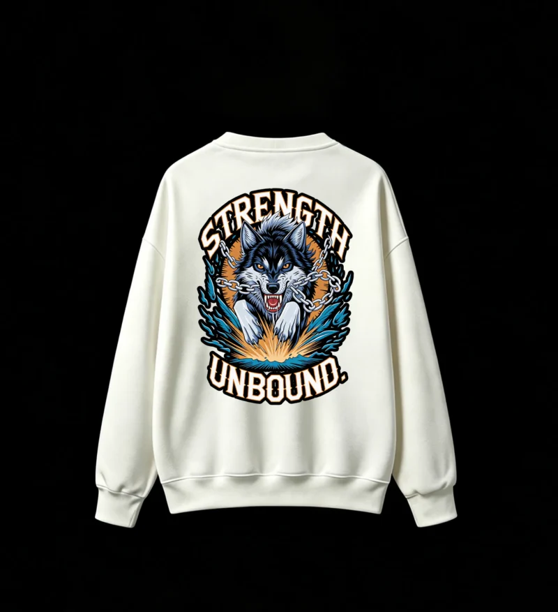 白卫 Unbound Strength Wolf Graphic Sweatshirt - Men's Crew Neck Sweatshirt