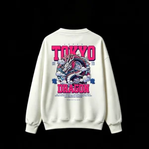 Tokyo Dragon Graphic Print Crewneck Sweatshirt
