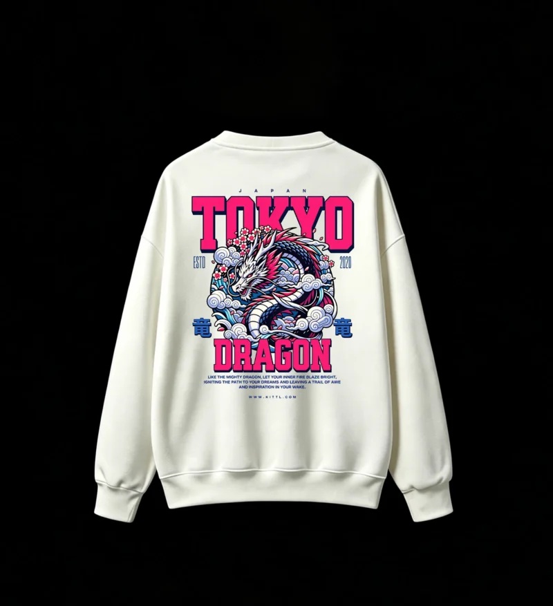 白卫 Tokyo Dragon Graphic Print Crewneck Sweatshirt