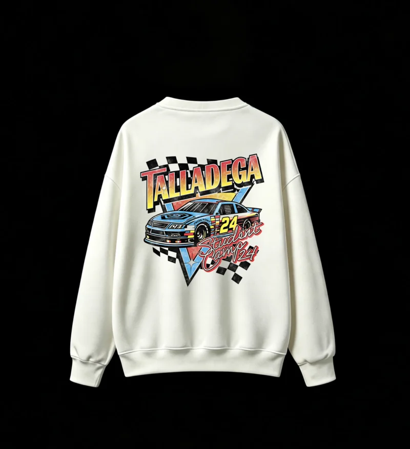 白卫 Talladega Student Camp 24 Race Car Graphic Hoodie