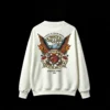 Eagles of Death Metal Atmosphere Skulls Heart Roses Graphic Sweatshirt - Heavy Metal Rock Band Tour Vintage Style Crew Neck Sweatshirt