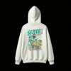 白卫 Skateboarding Dinosaur Jurassic Games Back Print Hoodie